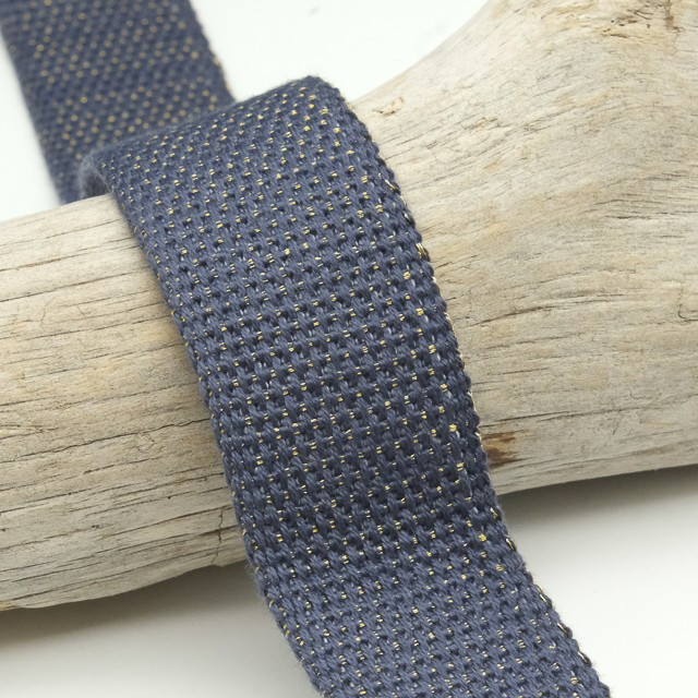 30mm Gold Lurex Cotton Webbing - Maison Klem